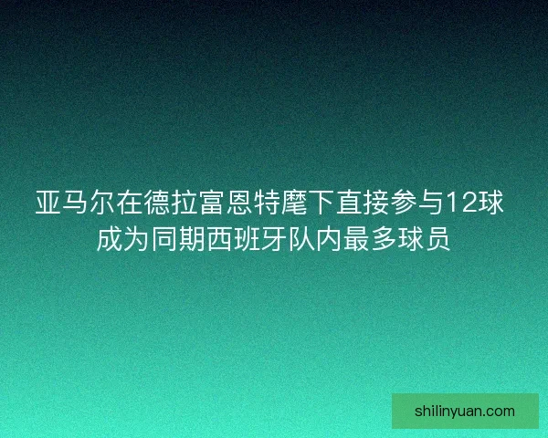 亚马尔在德拉富恩特麾下直接参与12球 成为同期西班牙队内最多球员